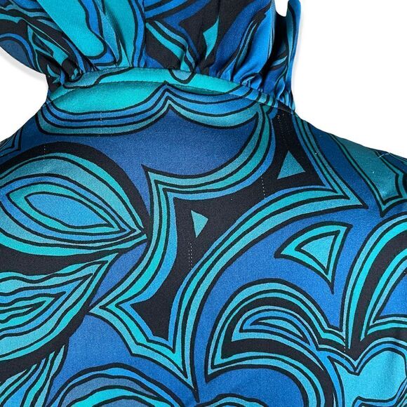 Trina Turk Silk Paisley Button Down Top with Ruffles, size 0 - FAIR - Picture 3 of 7